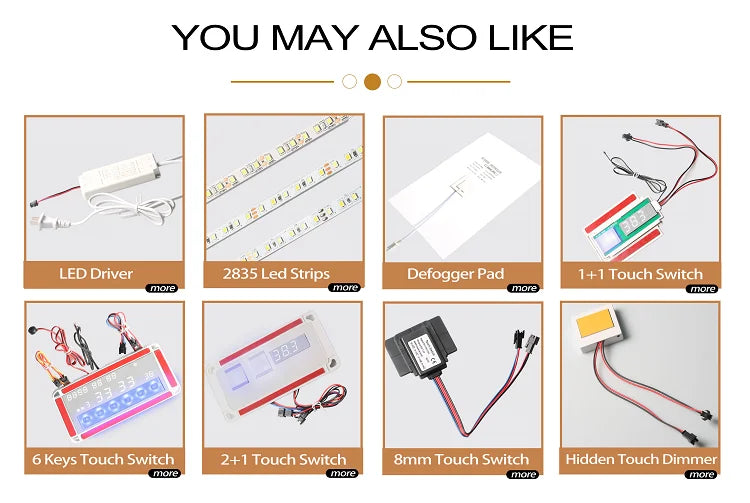 DC 12V 5A 60W LED Touch Dimmer Light Switch Touch Sensor For Mirror With Changing Dimmer Anti Fog