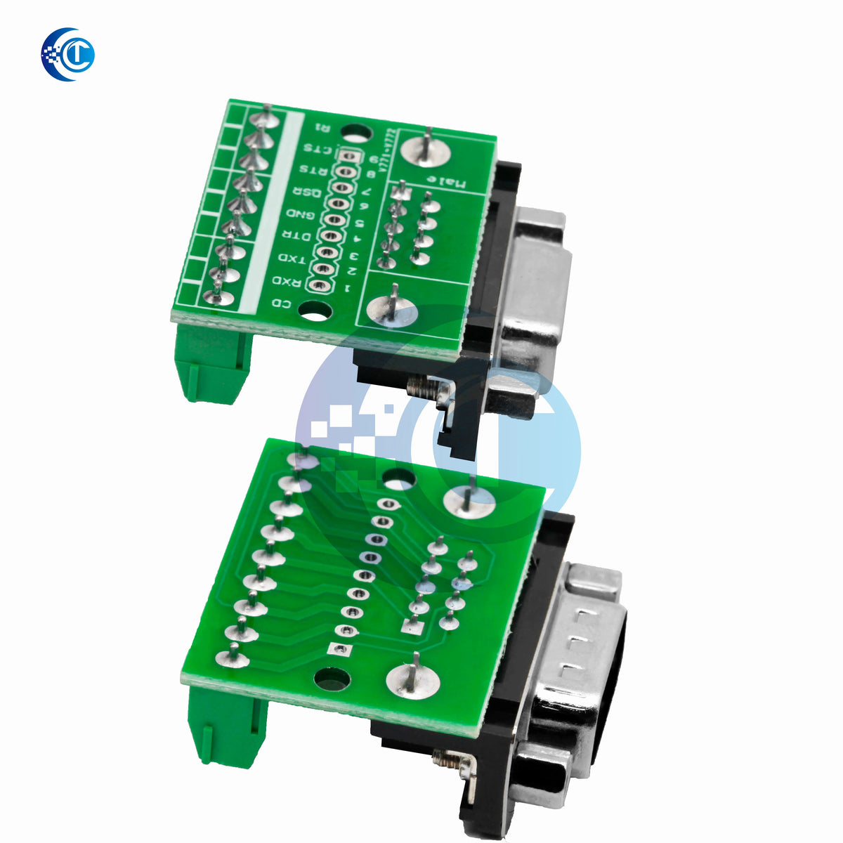 DB9 RS232 Serial Breakout Board: 9-Pin Solderless Connectors (Female & Male) – Terminal Adapter