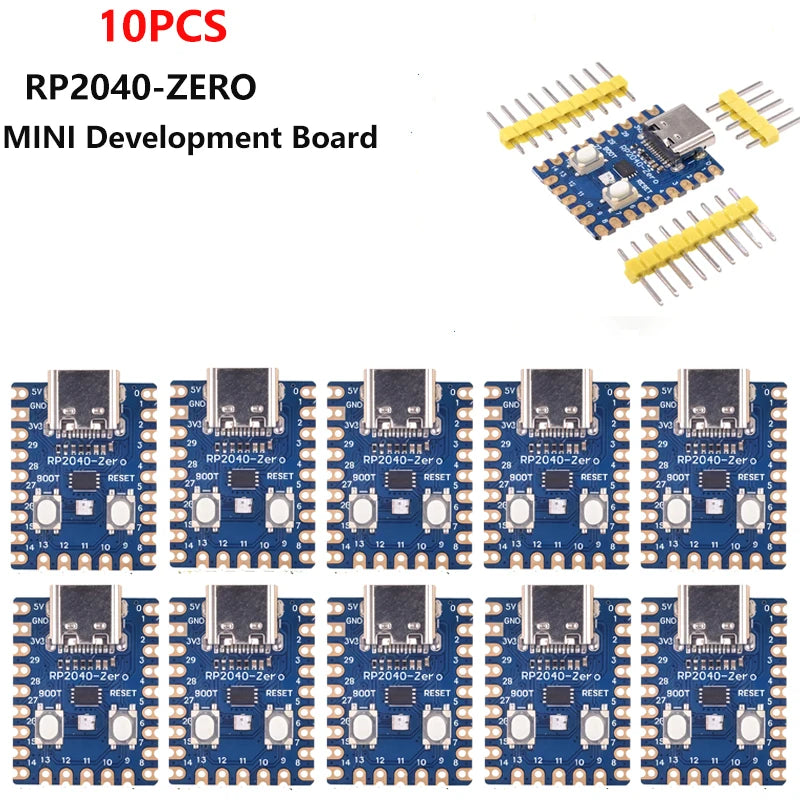 1-10PCS RP2040-Zero RP2040 for Raspberry Pi Microcontroller PICO Development Board Dual-core Cortex M0+ Processor 2MB Flash XCW
