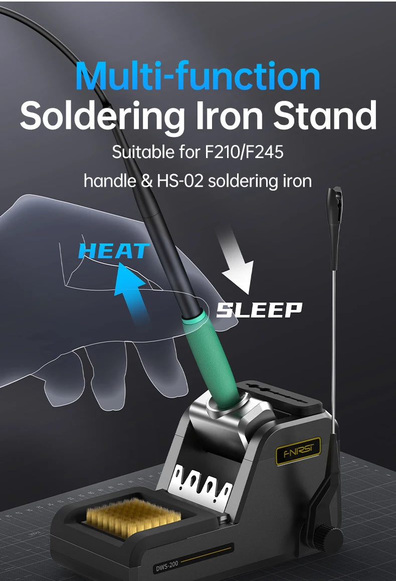 FNIRSI DWS-200 Soldering Station 200W C210 C245 Solder Iron Handle With Soldering Helping Hand Electronic Welding Rework Station