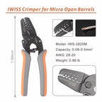 IWISS IWS-2820M Mini Micro Open Barrel Crimping Plier JAM MolexTyco JST Terminals and Connectors Mini Hand Crimper Tool
