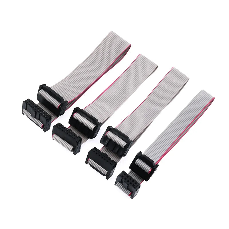 Gray 30CM Flat Ribbon Data JTAG ISP Download Cable 2.54MM Pitch FC-6/8/10/12/16/20/26/30/40/50/60/64 PIN for DC3 IDC Box Header