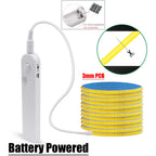 5V Motion Sensor Nigth Light COB Led Strip USB Battery Power 3mm 5mm 8mm PCB 320 LEDs Flex Lamp for Under Cabinet Kitchen Stairs