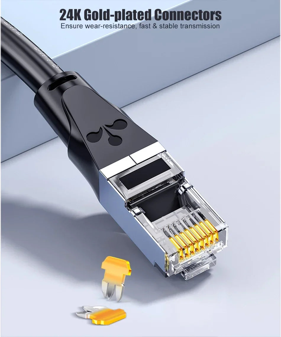 SAMZHE CAT6 Round Ethernet Cable RJ 45 Network Cable Patch Cord for Laptop Router RJ45 Internet Cable for Gaming Home Office