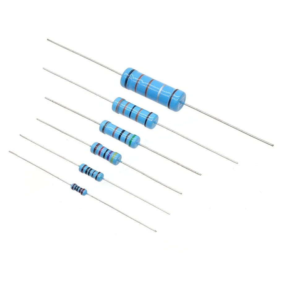 100pcs Metal Film Resistors 1/2 Watt 0.5W 10 12 15 18 20 22 24 27 30 33 36 39 43 47 51 56 62 68 75 82 91 K R E Ohm