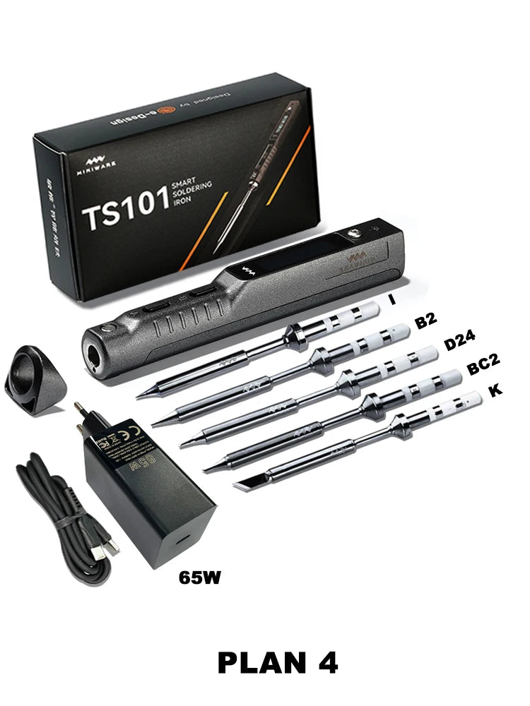 Miniware TS101 Soldering Iron Electric 65W Temperature Programmed LCD New Upgraded TS100 With Soldering Tip Set