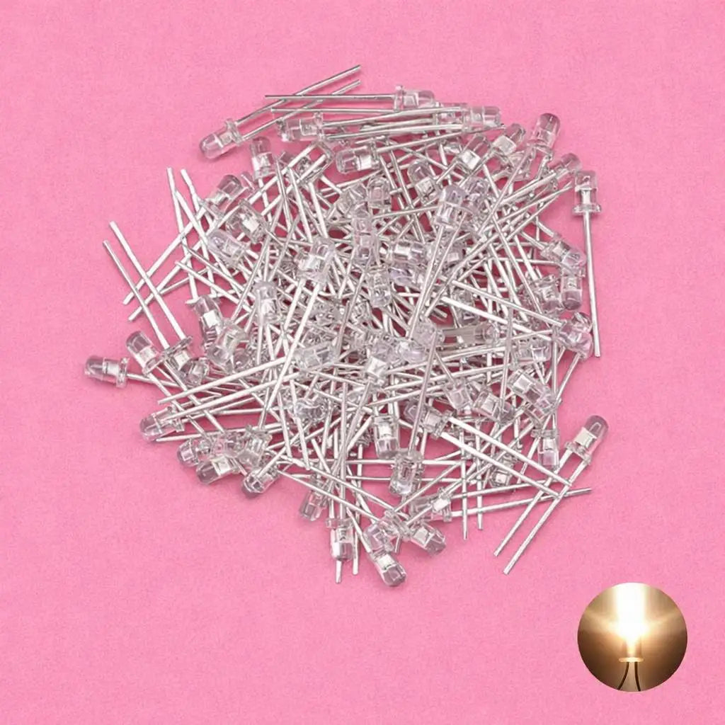 SAMIROB 60/100Pcs 3mm LED Diode Kit F3 Schottky Assorted Diode Red White Green Blue Yellow Orange Pink Purple Warm White for DIY