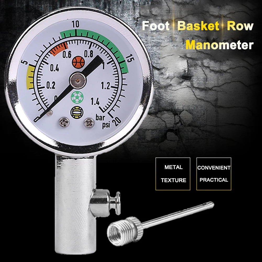 Soccer Ball Pressure Gauge Air Watch Or 3PCS Needle Football Volleyball Barometers Portable Air Release Valve Inflatable Tools