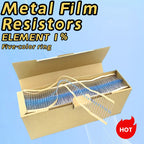 100pcs 1/4W Resistance 0.1R~2.2M 1% Metal Film Resistor Series 0.25W 1R 10R 47R 100R 220R 470R 1K 2.2K 10K 22K 100K 220K 1M ohm