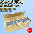 100pcs 1/4W Resistance 0.1R~2.2M 1% Metal Film Resistor Series 0.25W 1R 10R 47R 100R 220R 470R 1K 2.2K 10K 22K 100K 220K 1M ohm