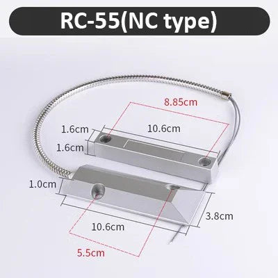 NC Door Sensor Metal Wired Roller Shutter Door Magnetic Contact Reed Switch for Security Alarm System