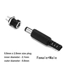1-10Pcs 5.5 x 2.1mm 12V DC Power Male Plugs Connector Female Jack Screw Nut Panel Mount Adapter For DIY Projects Connector