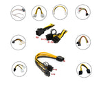 Multi Models 8Pin Adapter Splitter Power Cable 6Pin Cable 8Pin Cable SATA Cable Molex 4Pin for PCI Express GPU Video Converter