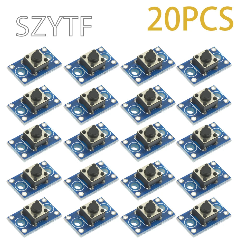 1-100PCS x6mm Tactile Push Button Switch Module with Pins for Arduino Raspberry Pi DIY PCB