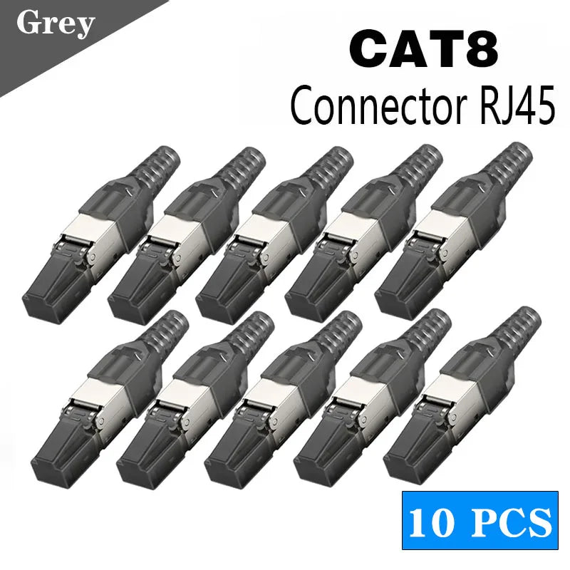 Vention NEW RJ45 Cat8 Cat7 Cat6A Connectors RJ45 Metal Tool Free Easy Termination Plug 2000MHz 40G LAN Cable Reusable Shielded