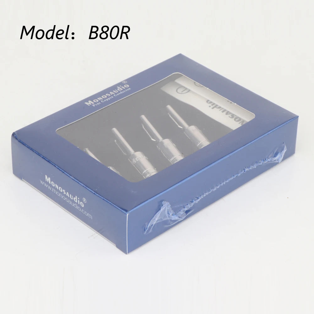 4Pcs Monosaudio Top Selling B80 Pure Copper/Gold/Rhodium Plated Banana Plug Hi-end Grade Adapter Connector Terminal Jack