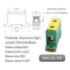 Aluminum Power Distribution Block WKL 50/95/150/240 mm² Cable Connector Din Rail Terminal Block Box WKL50/WKL95/WKL150/WKL240
