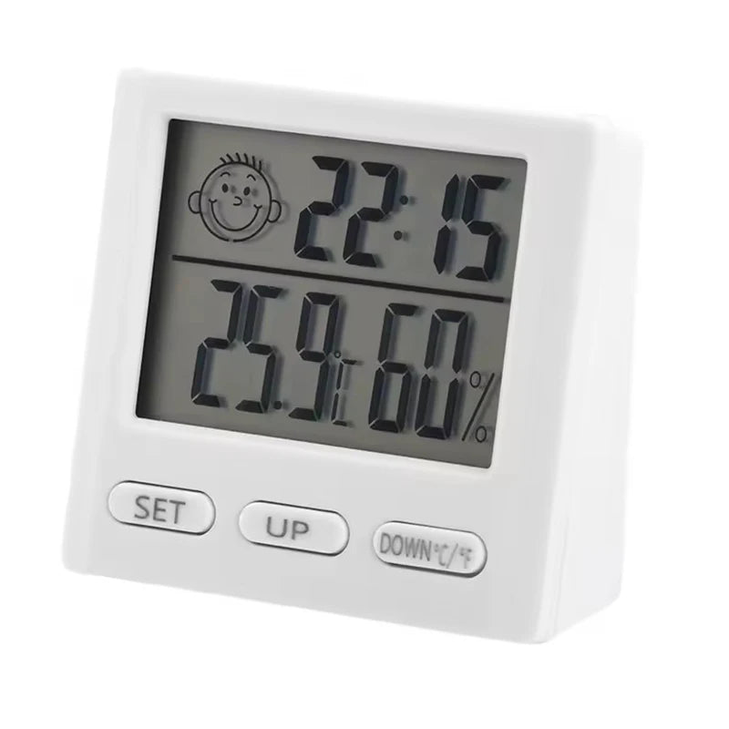 LCD Digital Clock Thermometer Hygrometer Sensor Gauge Weather Station Digital Home Indoor Temperature Humidity Meter Desk Clock