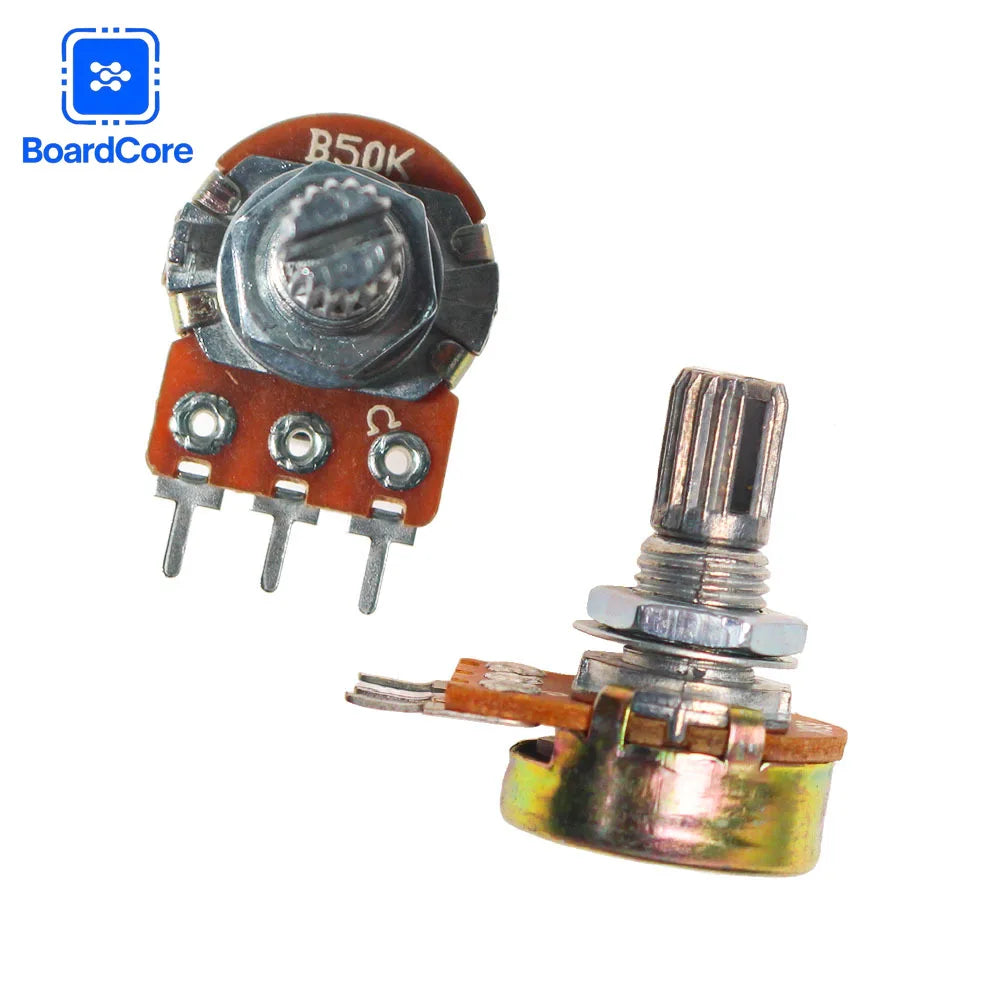 5/10PCS WH148 Potentiometer 15mm Shaft 3Pin B1K B5K B10K B20K B50K B100K B500K Linear Audio Volume Control with Nuts & Washers