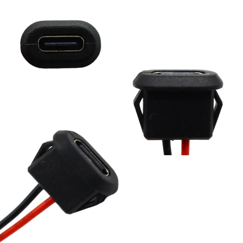 USB Type C Connector Jack Female Type-C With card buckle 3A High Current Fast Charging Jack Port USB-C Charger Plug Socket