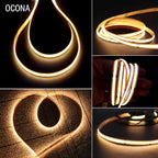 OCONA Ra97+ High CRI COB LED Strip Light 8mm Flexible 480LED/m LED Tape Lights Ribbon 24V Warm/Cool White 2700K 5000K Dimmable