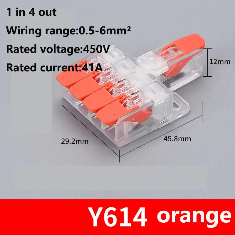 Quick Wiring Terminal Push-in Wire Connector Splitter Mini Universal High power Butt Terminal Block Led Light 1 in Multiple Out