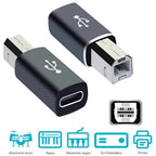 USB B Male to USB Type C Female Adapter For MIDI Controller Data Transfer Converter For HP Canon Lexmark Printer Scanner Copier
