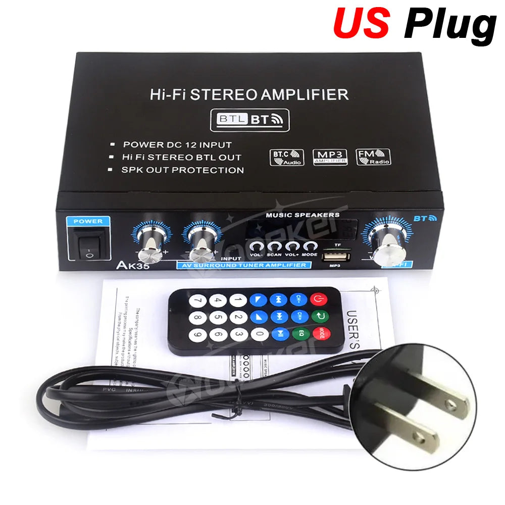 Woopker AK35/AK45 Pro/AK55 Digital Amplifier Bluetooth Sound Amplifier 2 Channel HIFi FM USB Audio Amp For Home Car Karaoke