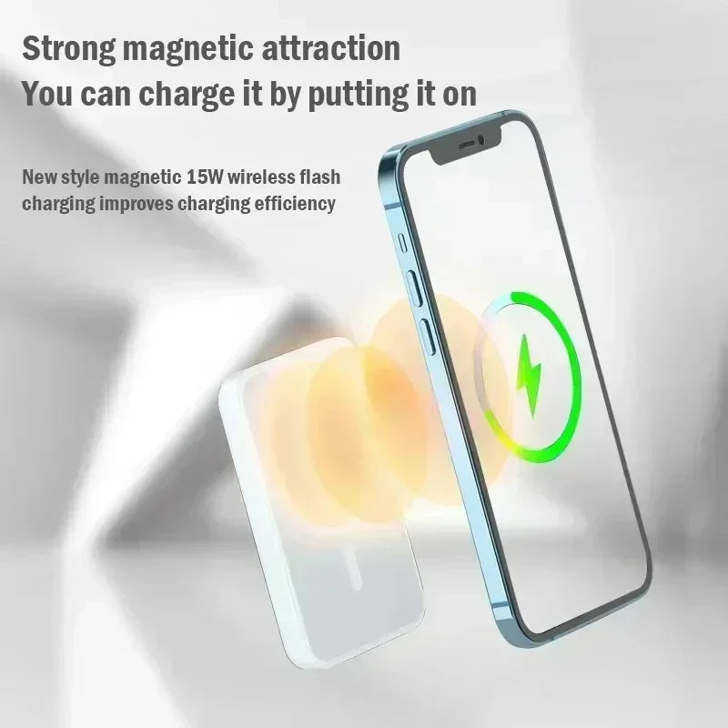Lenovo Magnetic Wireless Power Bank 500000mAh Charger Fast Charging for Magsafe External Spare Battery For All Android iPhone