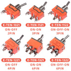 5pcs E-TEN Miniature Toggle Switch SPST DPDT 2 3 Position Latching Rocker Switch 15A 250V Toggle Power Switch