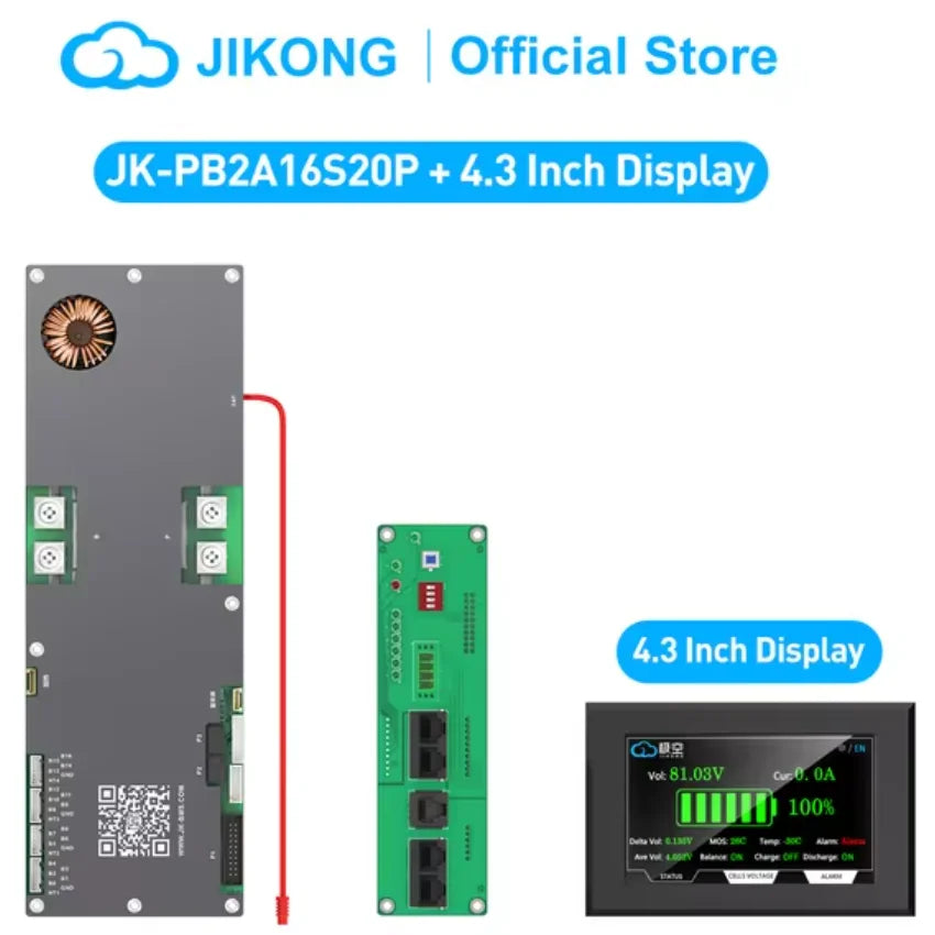 JK BMS PB2A16S20P 200A LiFePo4 Li-Ion LTO Battery 24V 48V 72V JK Inverter BMS 8S 10S 12S 14S 16S Active balancer 2A JIKONG BMS