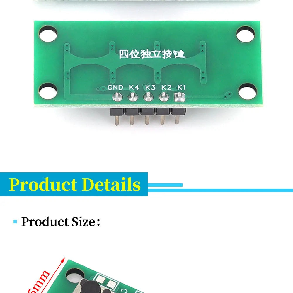 1x4 Single Row 4 Independent Push Button Module Arduino Electronic Experiment Teaching Development Board