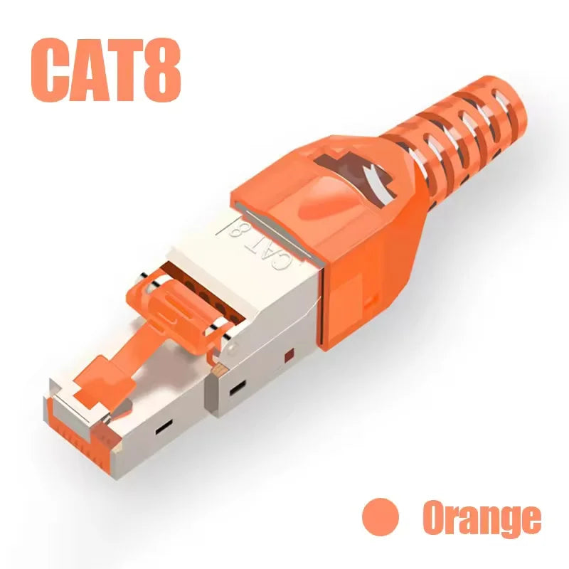 1-10PCS RJ45 CAT8 Cat7 CAT6A Connector Tool-Free Toolless RJ45 Termination Plug Reusable Shielded for Ethernet Cables 10Gbps POE