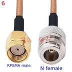 RG316 Cable N Male Female To SMA Male Female Extension Conncetor N Type L16 To RPSMA Crimp for RG-316 Low Loss Coax Copper Brass