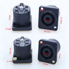 4 Pin Speakon Panel Mount Board Female Jack Socket Connector XLR Audio Cable Wire Adapter Nut Loudspeaker Amplifier Converter