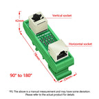 1PCS Din Rail Mounting RJ45 Female To Female Splitter Board RJ45 45 Degree Breakout Board
