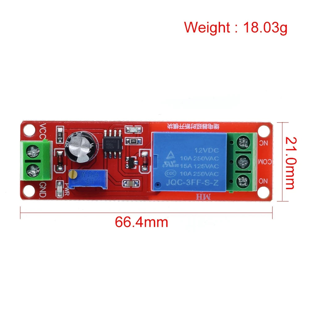NE555 Timer Switch Adjustable Module Time delay relay Module DC 5V / 12V Delay Connect / Disconnect   relay shield for arduino