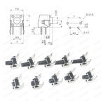 100pcs 10value 6x6mm Panel PCB Momentary Tactile Tact Mini Switch kit Box6*6*4.3/5/6/6.5/7/8/9/10/11/12mm Right Angle With stent