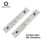 1pcs AC 220v LED Crystal Light Bar Strip 5W 120mm 160mm Free Driver Module SMD 5730 LED PCB White Warm White T5 T8 Light Source