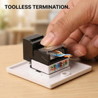 For RJ45 Module Coupler Ethernet Module Female Jack Wall Adapter RJ45 Cat6/Cat5e Ethernet Keystone Jack No Punch-Down Tool-Less
