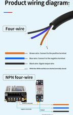 ZHICAN ZC3E Long Range Photoelectric Sensor 2m Diffuse Reflective Switch NPN NO 24V DC Object Detection