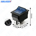 50PCS/Lot ABILKEEN KCD2-201N Rocker Toggle Switch 30A/15A 250VAC ON-OFF Mini Toggle Switch with LED Light 4Pin Terminal