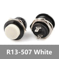 5/20Pcs Round-shape Push Button Switch ON OFF 2Pin ON-OFF R13-507 16mm Momentary Electric Power Switch R13 507 Switches