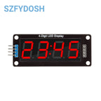 0.56" TM1637 4-Digit 7-Segment LED Display Module For Arduino – Red, Blue, Green, Yellow, White Clock Tube
