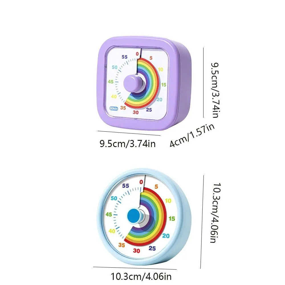 60 Minutes Visual Timer Round/Square Visualization Countdown Alarm Clock Ultra Silent Self-discipline Kitchen Timer Indoor