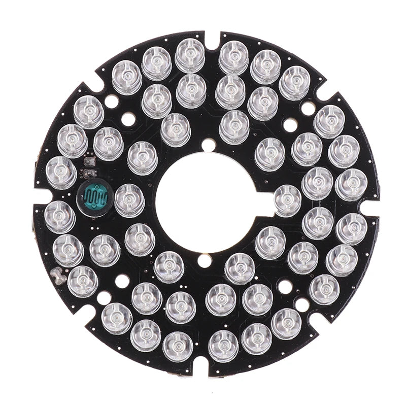 48PCS IR LED 850NM Illuminator Board – 60mm Night Vision Light for CCTV Surveillance Camera Housing, 50° Viewing Angle