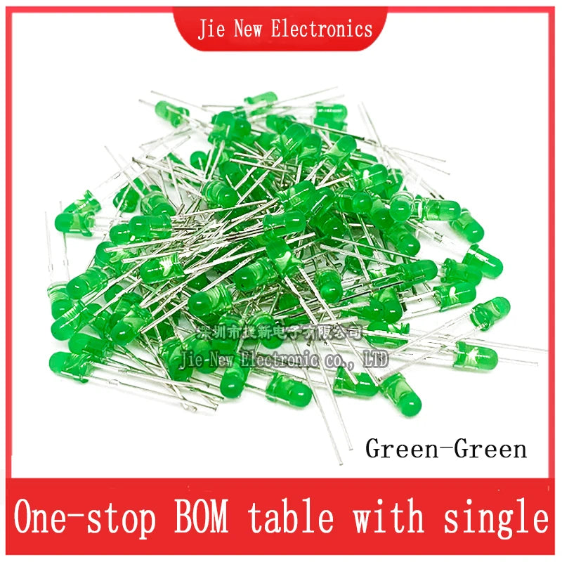 3mm 5mm LED Diode Assorted Kit White Green Red Blue Yellow Orange F3 F5 Leds Light Emitting Diodes Electronic Kit
