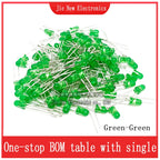 3mm 5mm LED Diode Assorted Kit White Green Red Blue Yellow Orange F3 F5 Leds Light Emitting Diodes Electronic Kit
