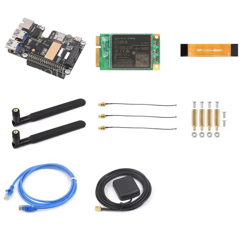 Raspberry Pi 5 PCIe to MiniPCIe 4G Gigabit Ethernet RJ45 USB HUB HAT With LTE Module SIM7600E SIM7600SA-H SIM7600G EC25-AUX EG25