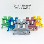 4PCS Din Rail Terminal Blocks Wire Electrical Conector Terminal Connector Screw Cable Strip Power Distribution Block UK-2.5B/10N